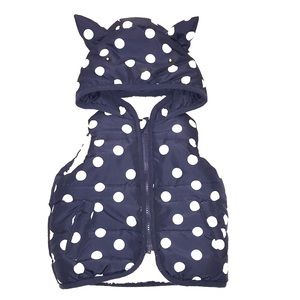 Seed Heritage Navy Blue/White Puffy Vest 12-18mo